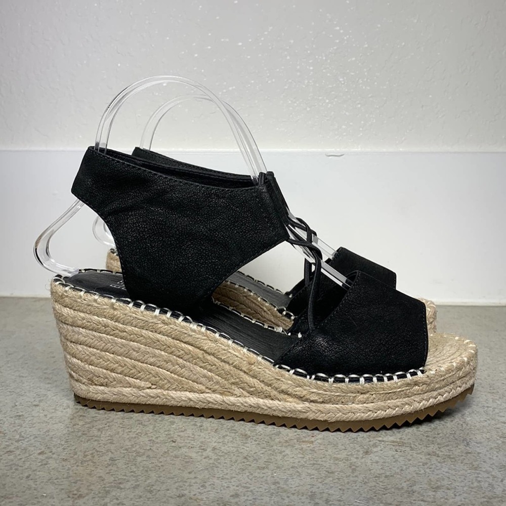 Eileen Fisher Agnes Espadrille Wedges Black Womens 7